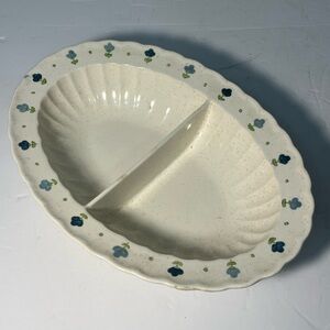 True Blue by METLOX POPPYTRAIL VERNON Divided Bowl Cottagecore Farmhouse Discon